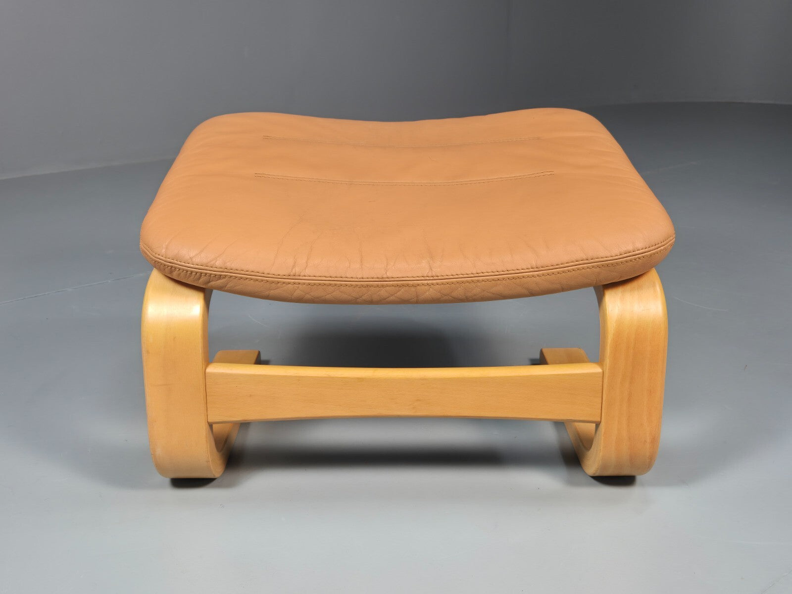 Vintage Danish Skippers Apollo Range Footstool Tan Leather Retro EB9783 MFOO - UKDK FURNITURE