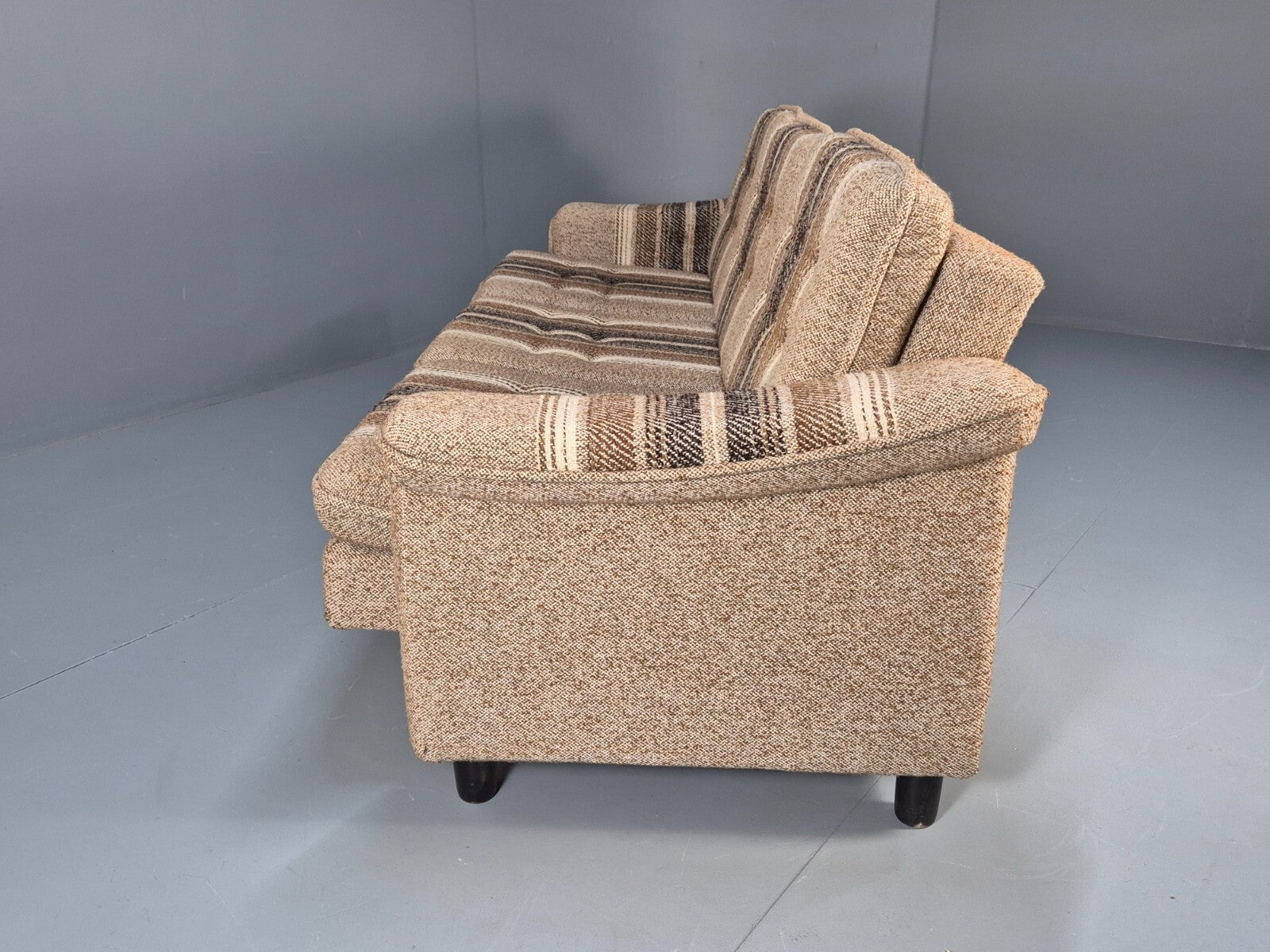 Vintage Danish 1970s Sofa Bed Wool Stripe Retro MCM EB9590 M4SS - UKDK FURNITURE