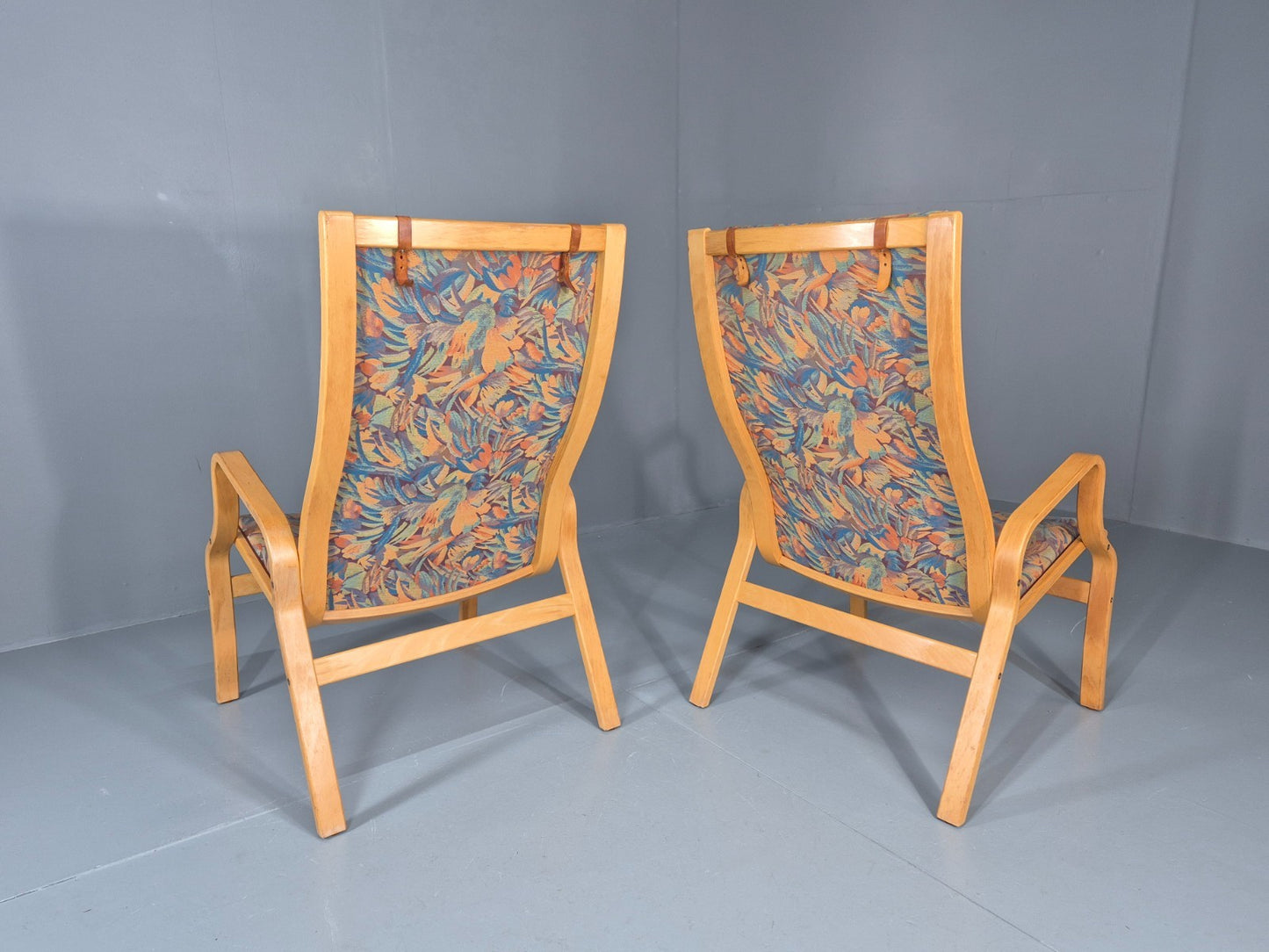 2  Vintage Bentwood Lounge Chairs Finn Ostergaard 1980s Retro MCM EB111339 MBEN9