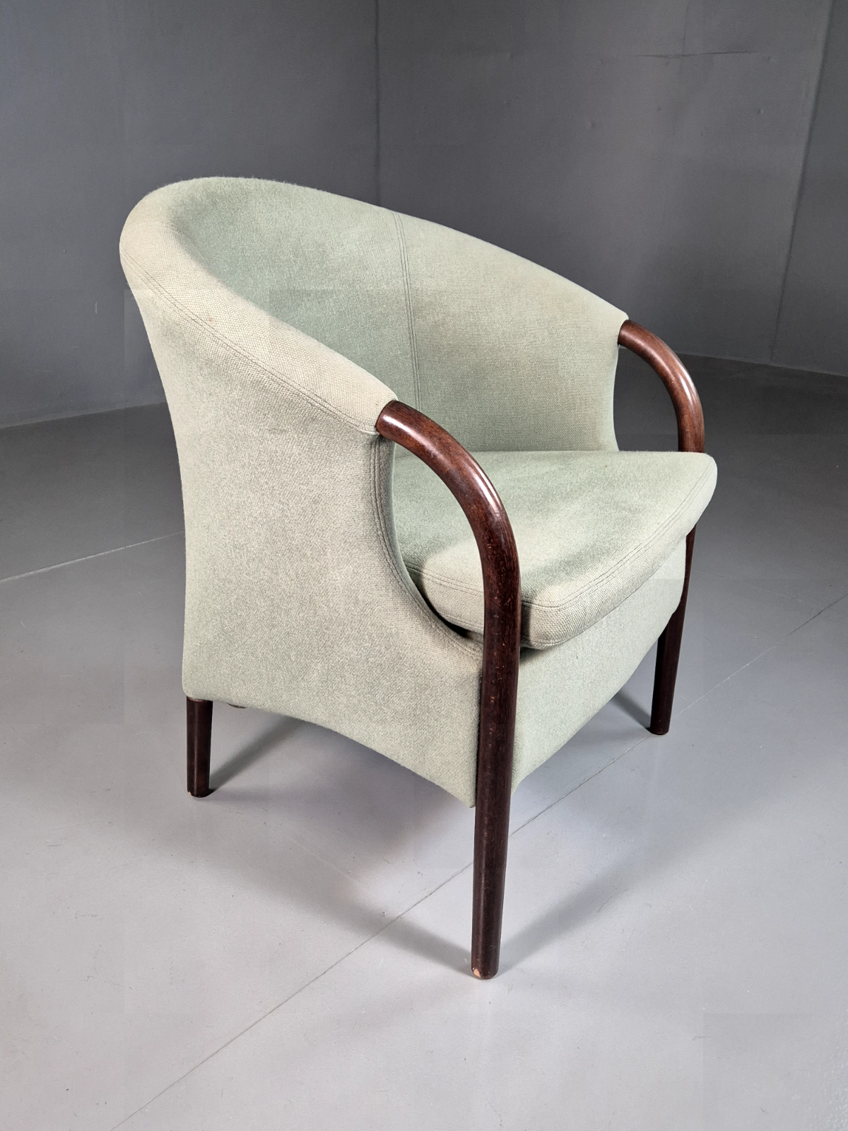 Vintage Danish Lounge Chair Green Faux Suede Stouby 1980s MCM Retro EB7185 MNOR6