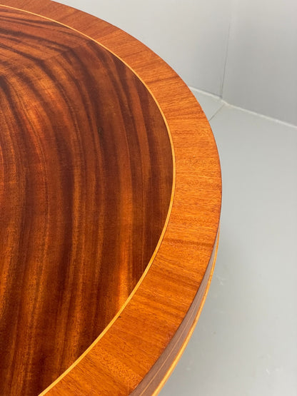 Vintage Art Deco Table Round Walnut Inlay 1950s Swedish EB11191 MWOO7