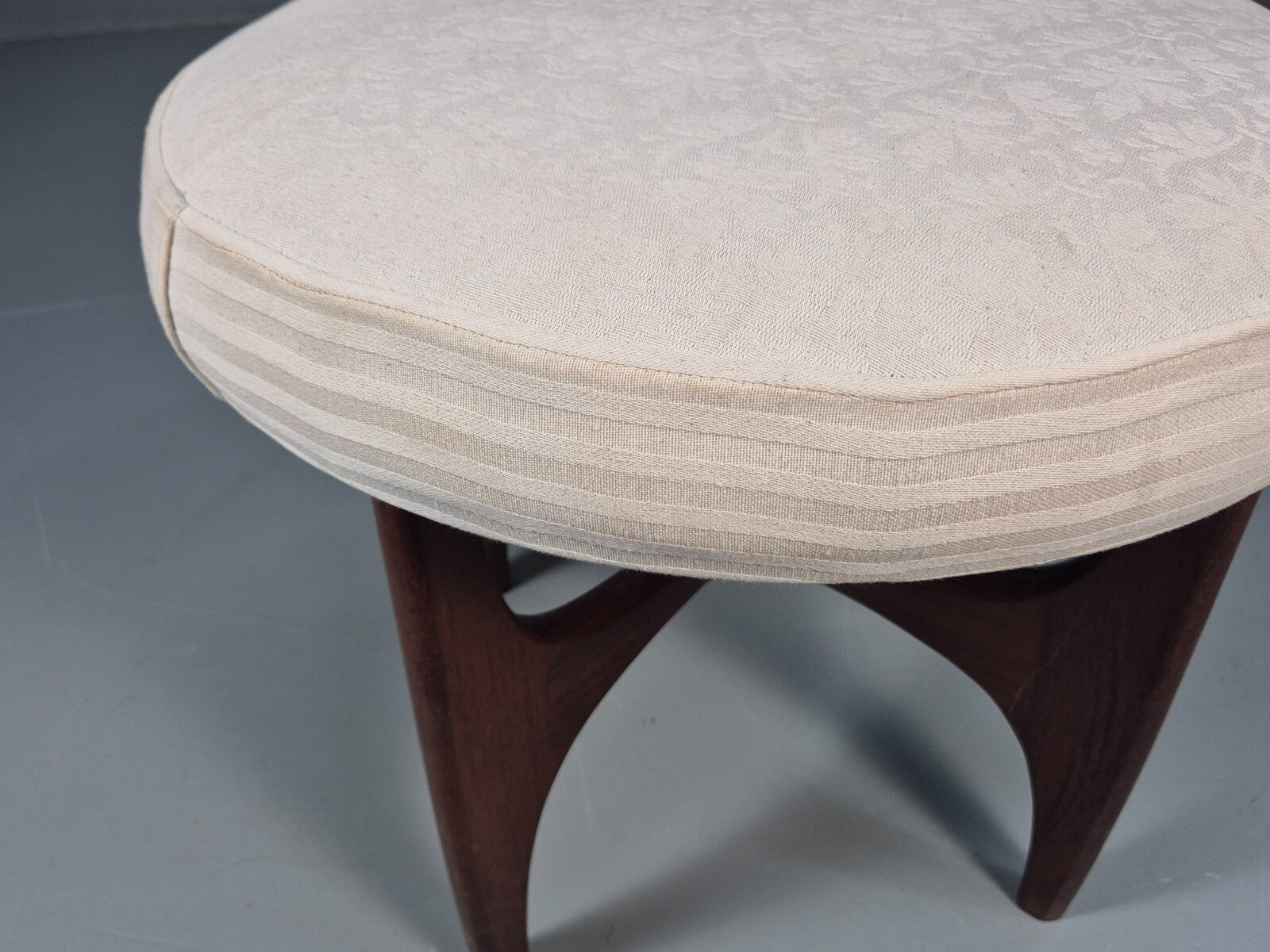 Vintage G plan Dressing Table Stool Teak Astro Base White Cotton EB9750 MFOO - UKDK FURNITURE