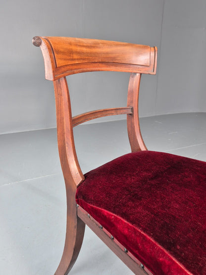 Antique William IV Mahogany Dining Chair Red Velvet Upholstery 1830 EB11224 VDIN15