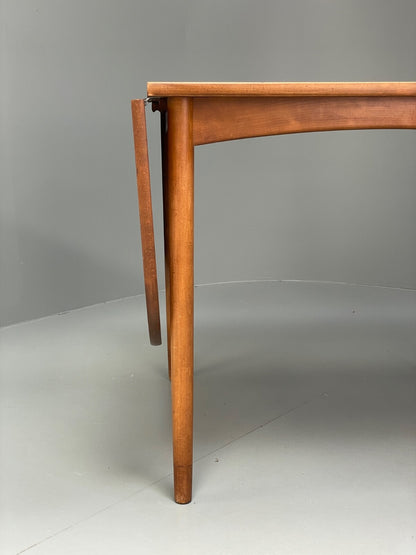 Vintage Teak Extending Dining Table Drop Leaf Beech Mid Century EB9813 MWOO - UKDK FURNITURE
