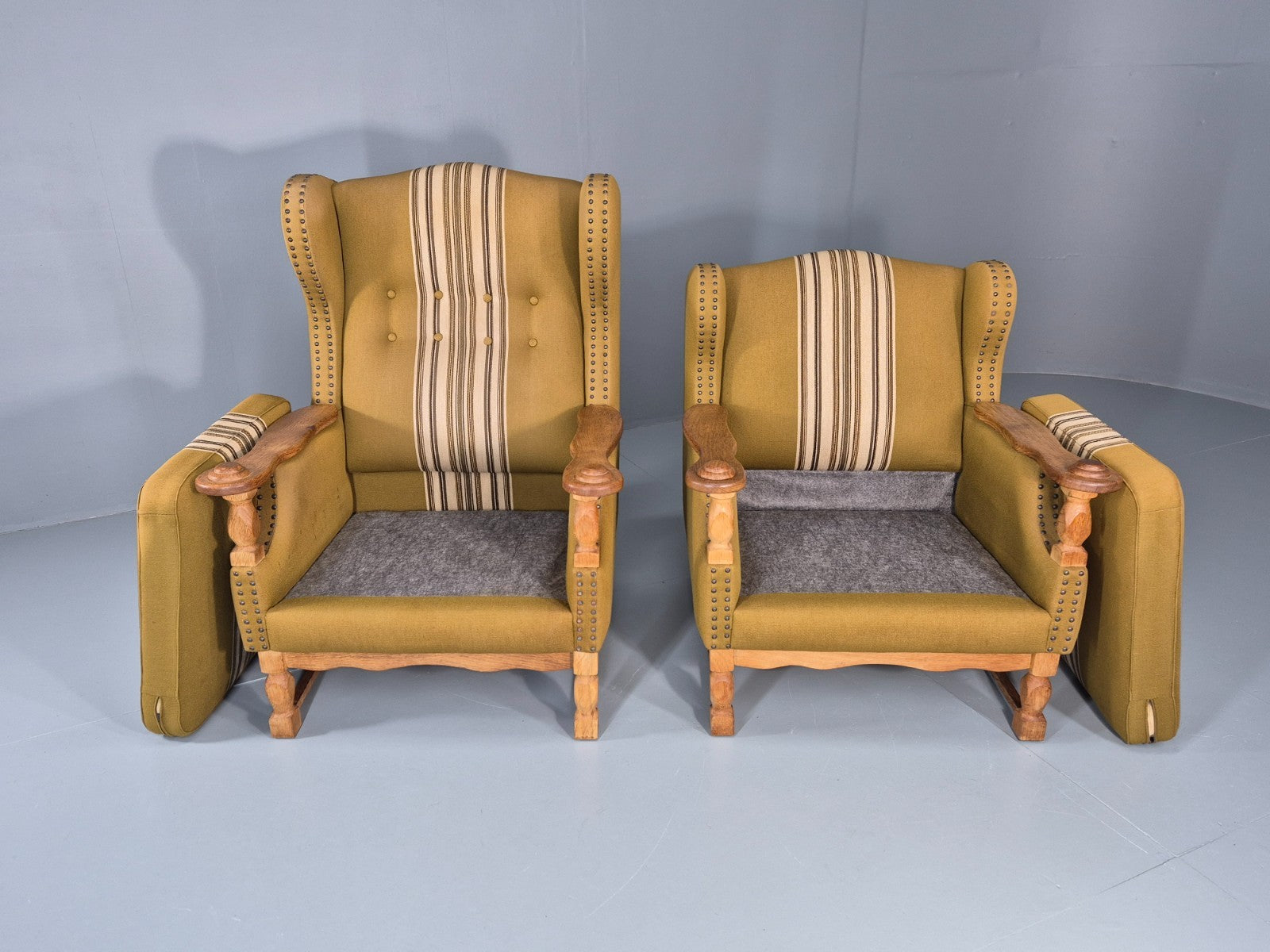 Kjaernulf Style high and Low Back Lounge Chairs 1970s Denmark Retro EB11310 MNOR11