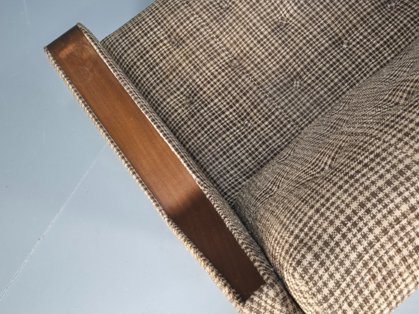 Vintage Mid Century Sofa Bed Teak Details to Arm 1960s Retro MCM EB9404 M4SS - UKDK FURNITURE
