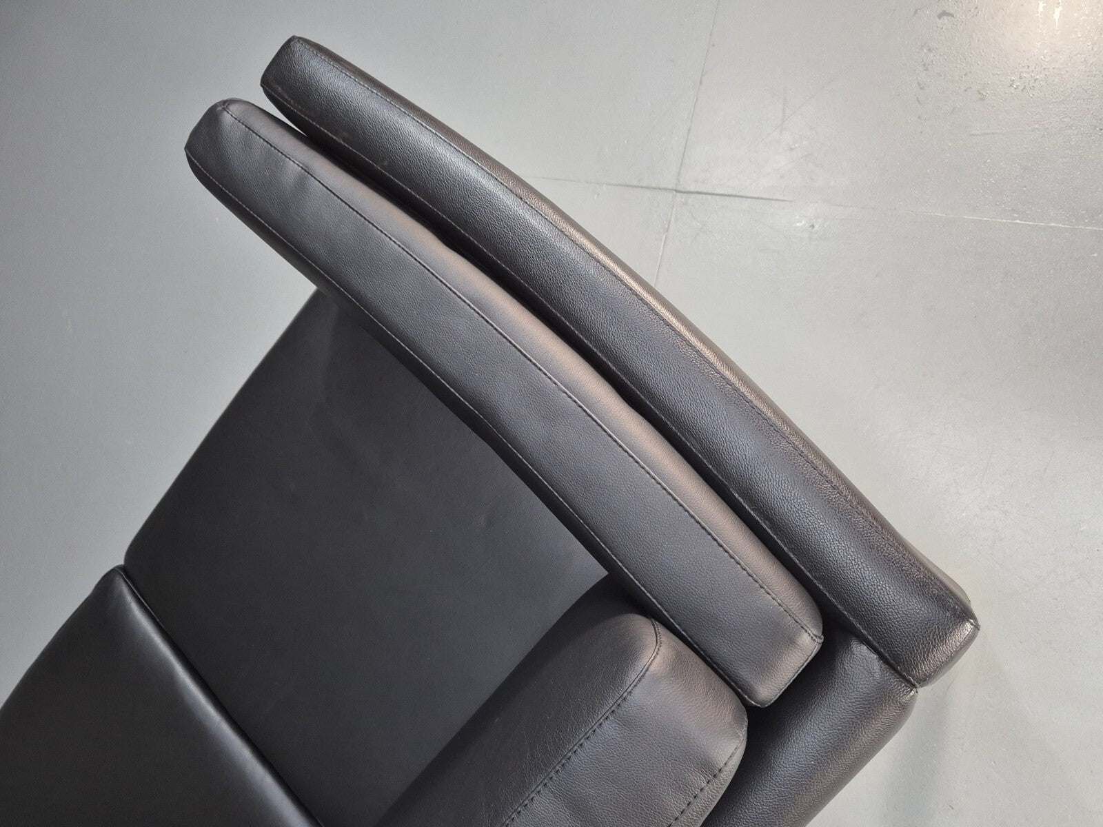 Vintage Danish Black Leather 3 Seat Sofa Retro MCM Style EB9062 M3SS - UKDK FURNITURE