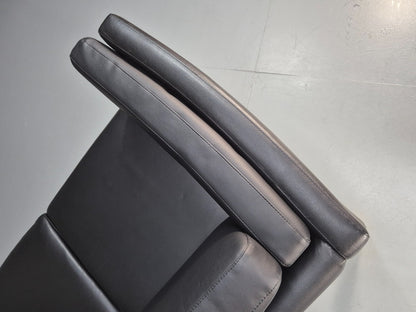 Vintage Danish Black Leather 3 Seat Sofa Retro MCM Style EB9062 M3SS - UKDK FURNITURE