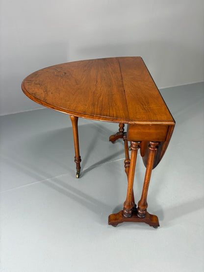 Edwardian Walnut Oval Sutherland Drop Flap Table EB10993 VWOO4