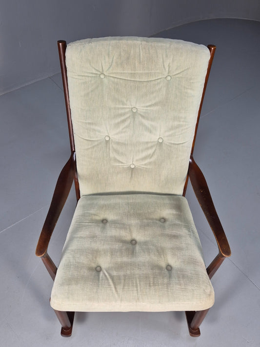 Vintage Mid Century Light Mint Parker Knoll Rocking Chair 1960s EB9785 MNOR - UKDK FURNITURE