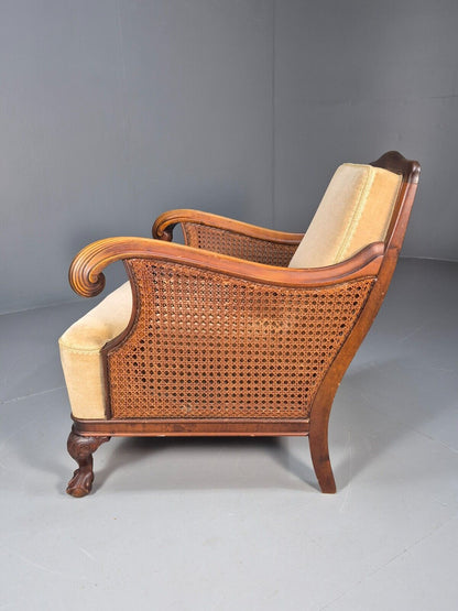 Antique Danish Lounge Chair Bergere Sides Ball and Claw Legs 1920s EB8972 VCLO - UKDK FURNITURE