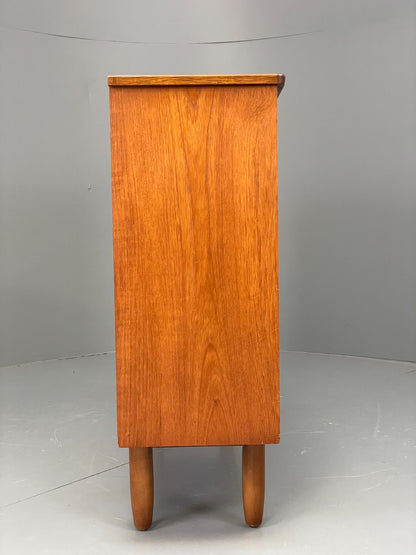 Vintage 1960s Glazed Bookcase Cabinet Teak Shelving Cupboard EB11808 MWOO18