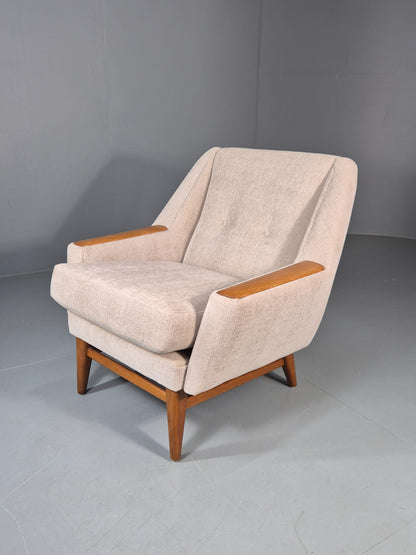Vintage Danish Mid Century Lounge Chair Teak Frame New Upholstery EB11777 MNOR0