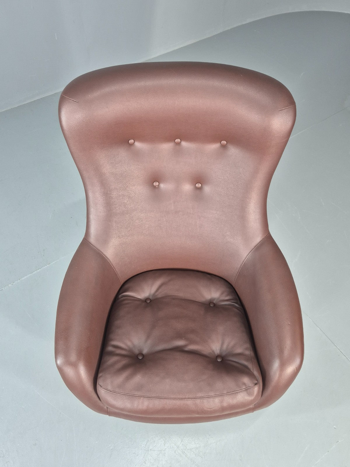 Vintage Bucket Swivel Chair 1970s Sweden Retro Mid Century Vinyl EB11118 MSWI12