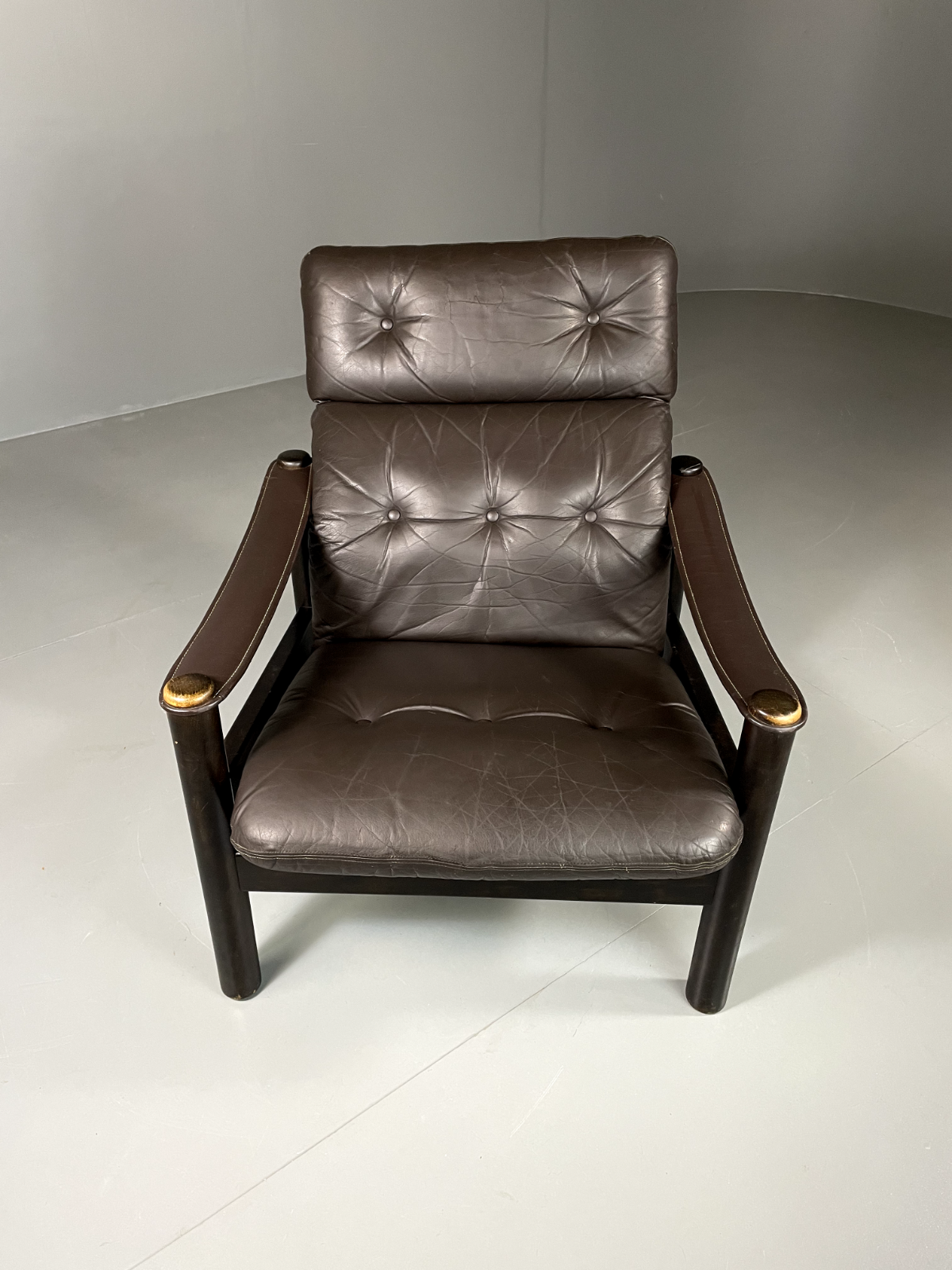 Vintage Danish Lounge Chair Brown Leather Jeki Gehl Retro MCM EB6082 MNOR1