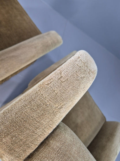 2 High and Low Back Danish Midcentury Chairs Green Velour Tassels EB8968 MNOR - UKDK FURNITURE