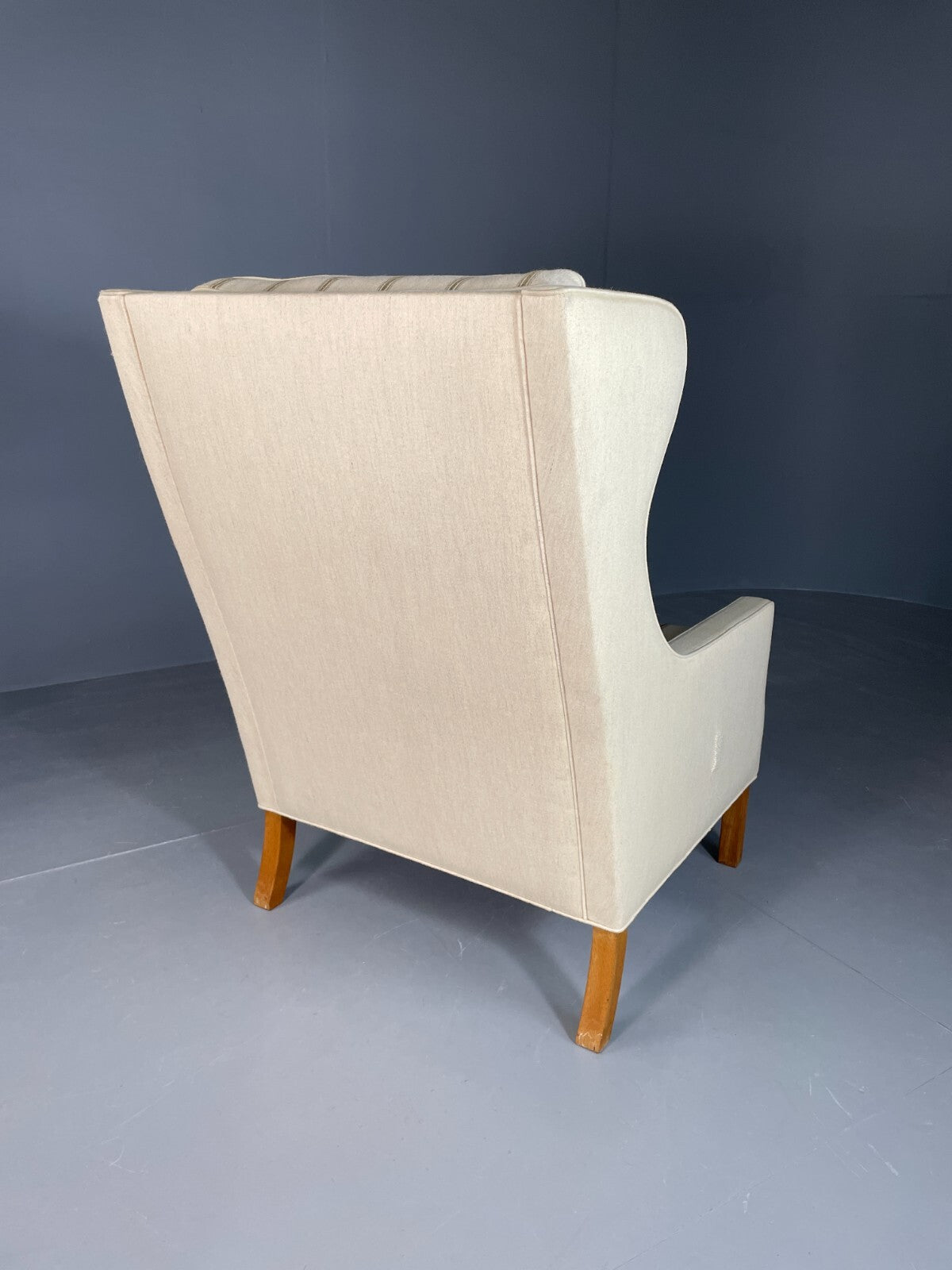 Vintage Danish Lounge Chair Cream Wool Wing Back 1979s Retro MCM EB6620 MNOR8