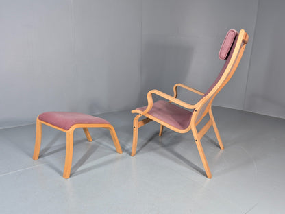 Vintage Danish Bentwood Chair and Footstool Ostergaard Style Retro EB11297 MBEN8