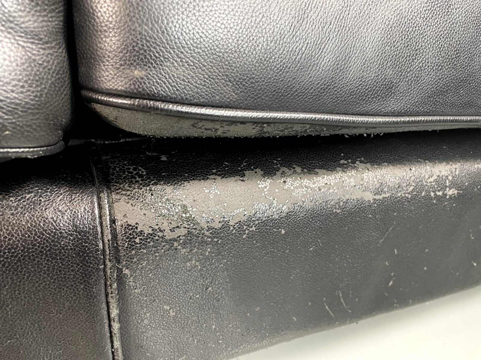 Three Seater Leather Sofa Black Vintage Danish Mogensen MCM Retro EB5864 M3SS6