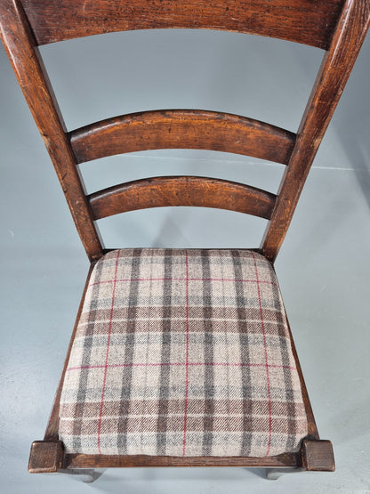 5 Hardwood Dining Chairs Modern Shaker Style Tartan Seats  EB11173 VDIN17