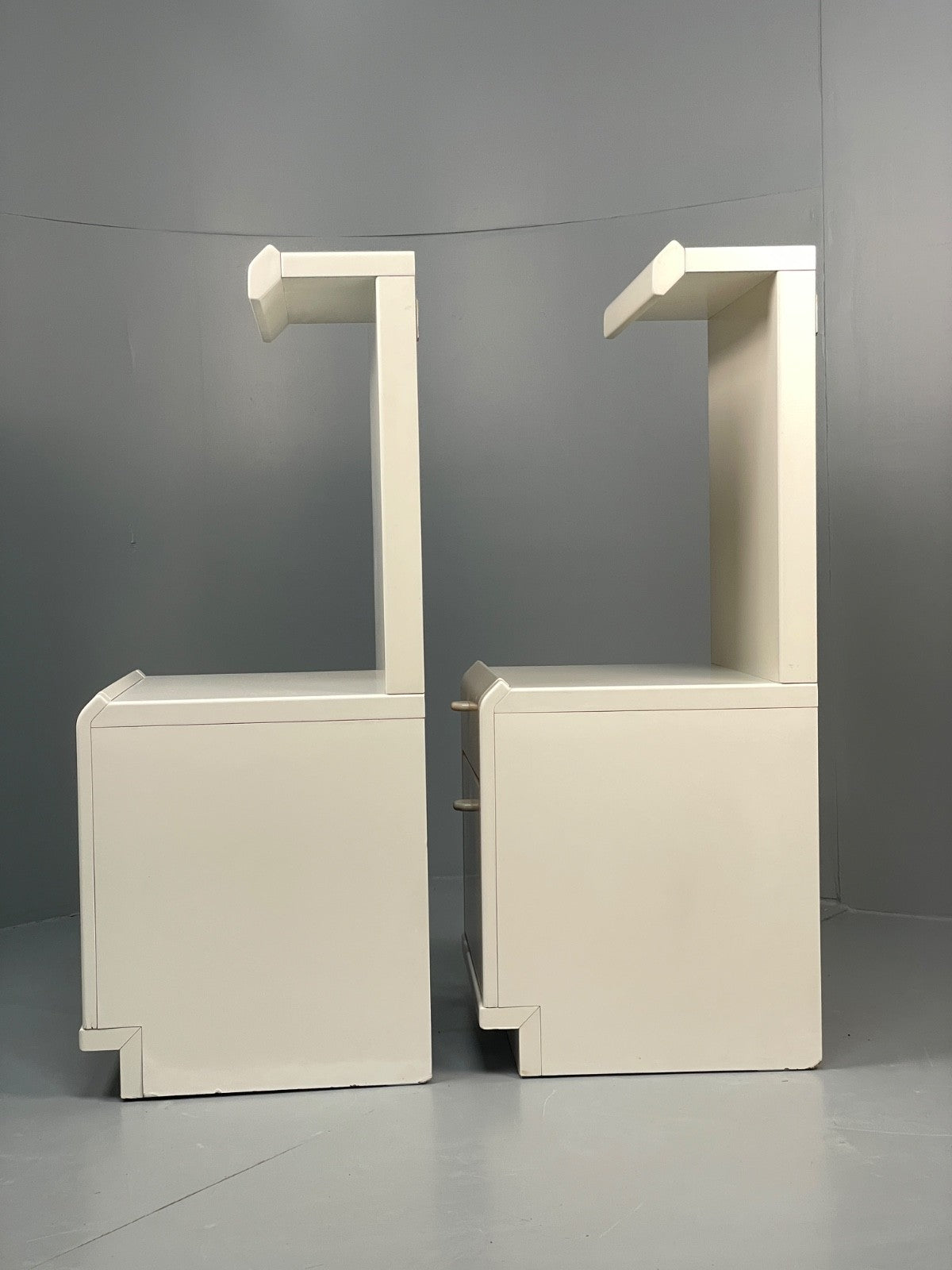 Vintage White Bedside Cabinets Pair By Hulsta Germany Retro 1980s EB11045 MWOO12