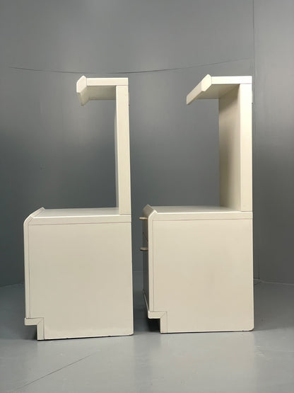 Vintage White Bedside Cabinets Pair By Hulsta Germany Retro 1980s EB11045 MWOO12