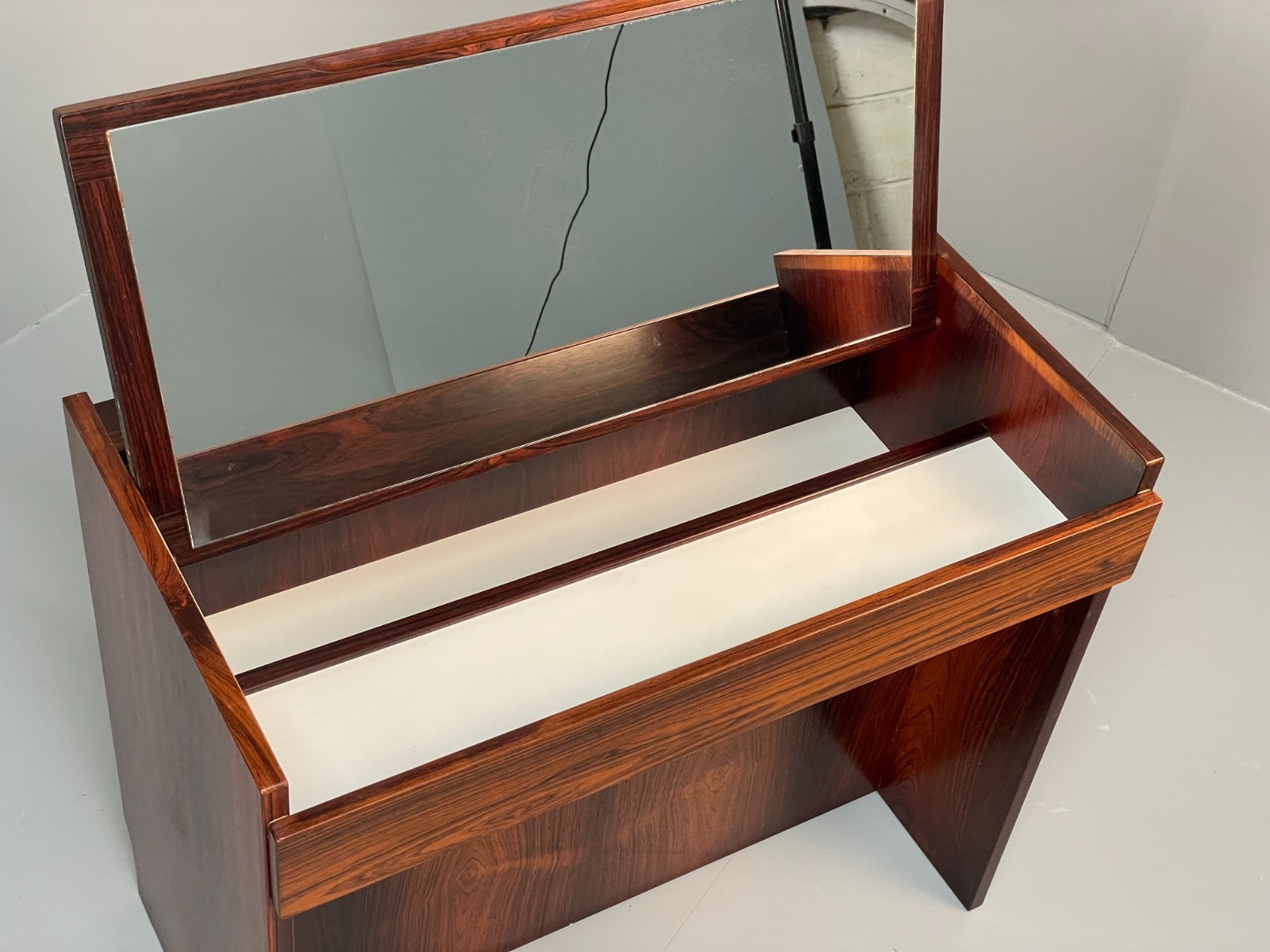 Vintage Compact Dressing Table 1970s Danish Retro Mirrored Storage EB10837 MWOO10