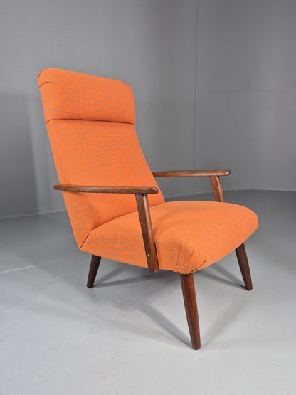 Vintage Danish Lounge Chair Teak Frame Mid Century New Upholstery EB8210 MNOR7
