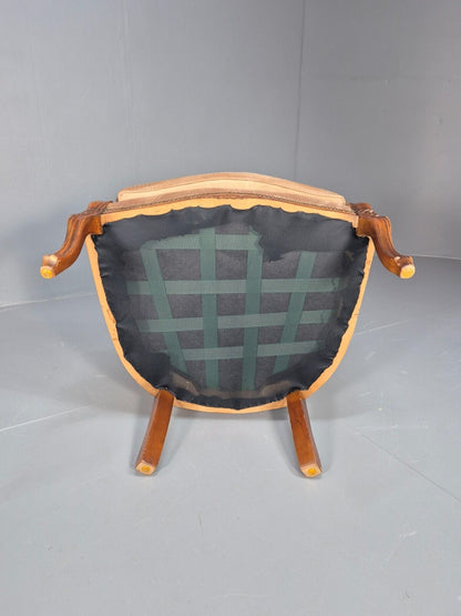 Vintage Danish Lounge Chair Beige Velour Beech Antique French Style EB8926 VCLO - UKDK FURNITURE