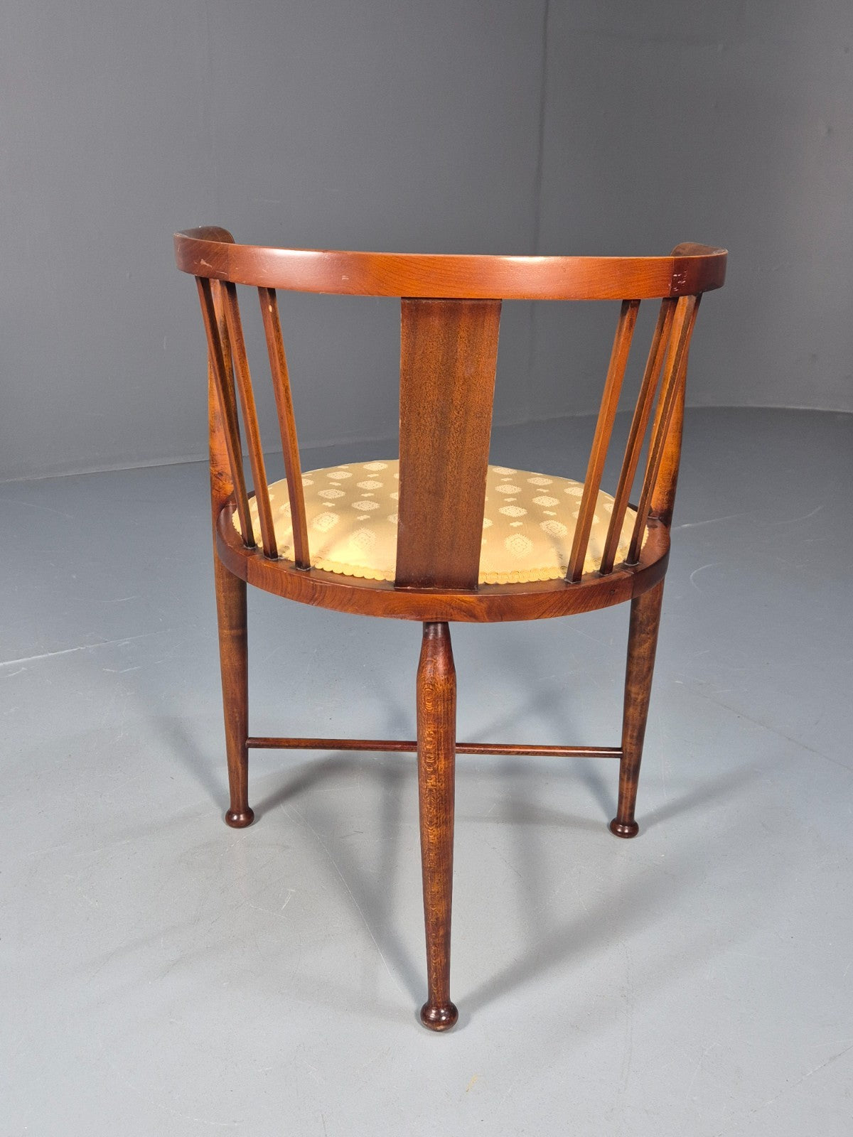 Edwardian Art Nouveau Corner Chair Mahogany Frame Tulip Inlay 1900s EB10715 VDIN7
