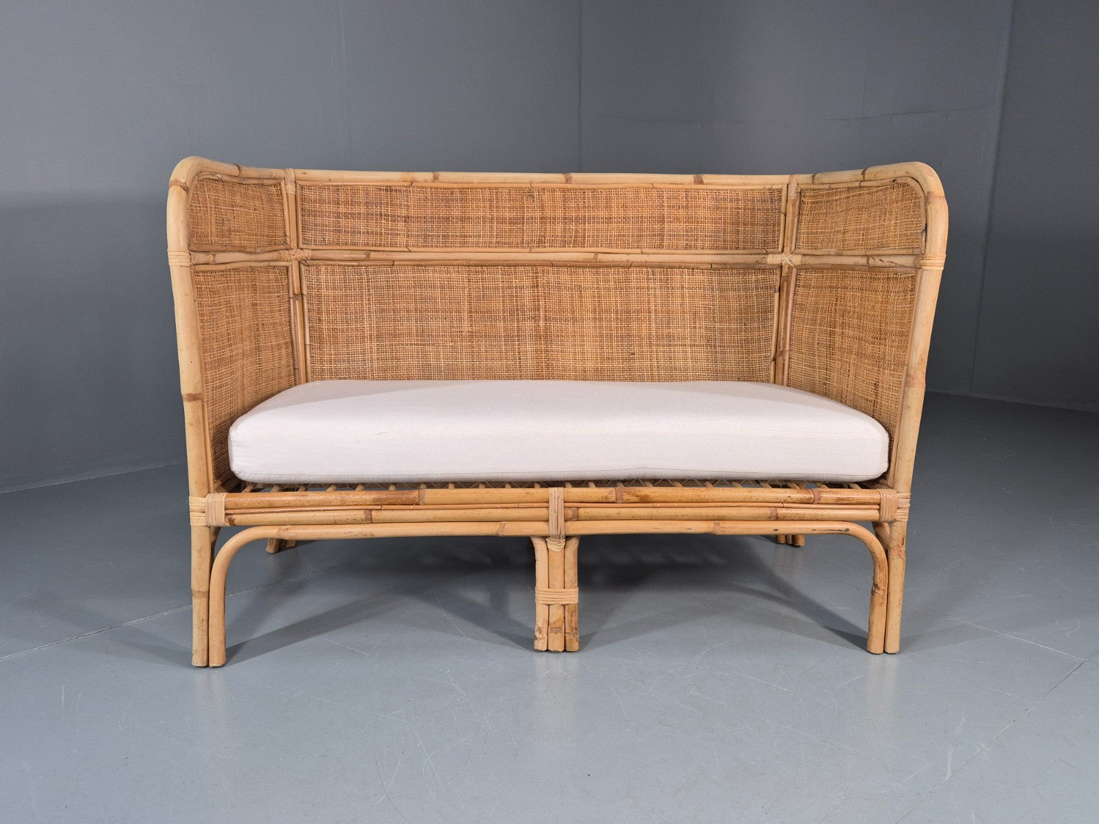 Vintage Rattan Two Seat Sofa 1970s Style Retro  EB11220 VBER2