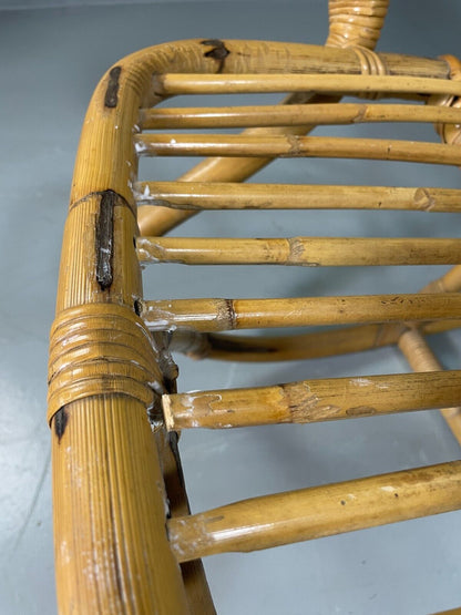 Vintage Cane Rocking Chair Floral 1970s Retro EB6413 VBER - UKDK FURNITURE