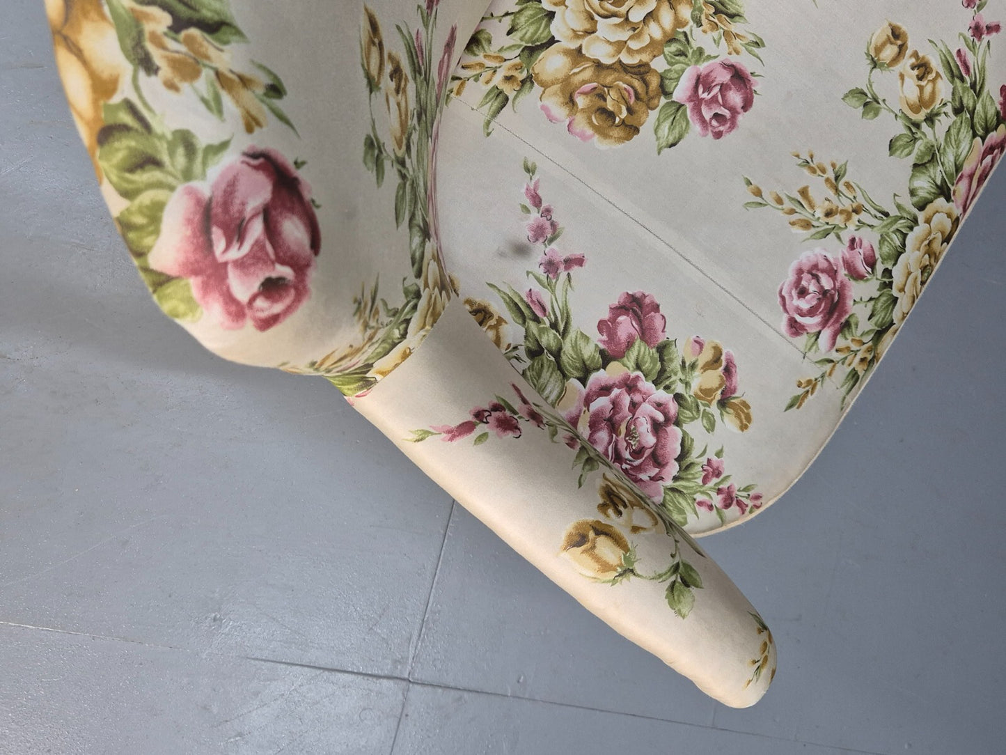 Vintage 3 Seater Sofa Floral Fabric 1950s Mid Century Danish Design EB9542 V3SS - UKDK FURNITURE