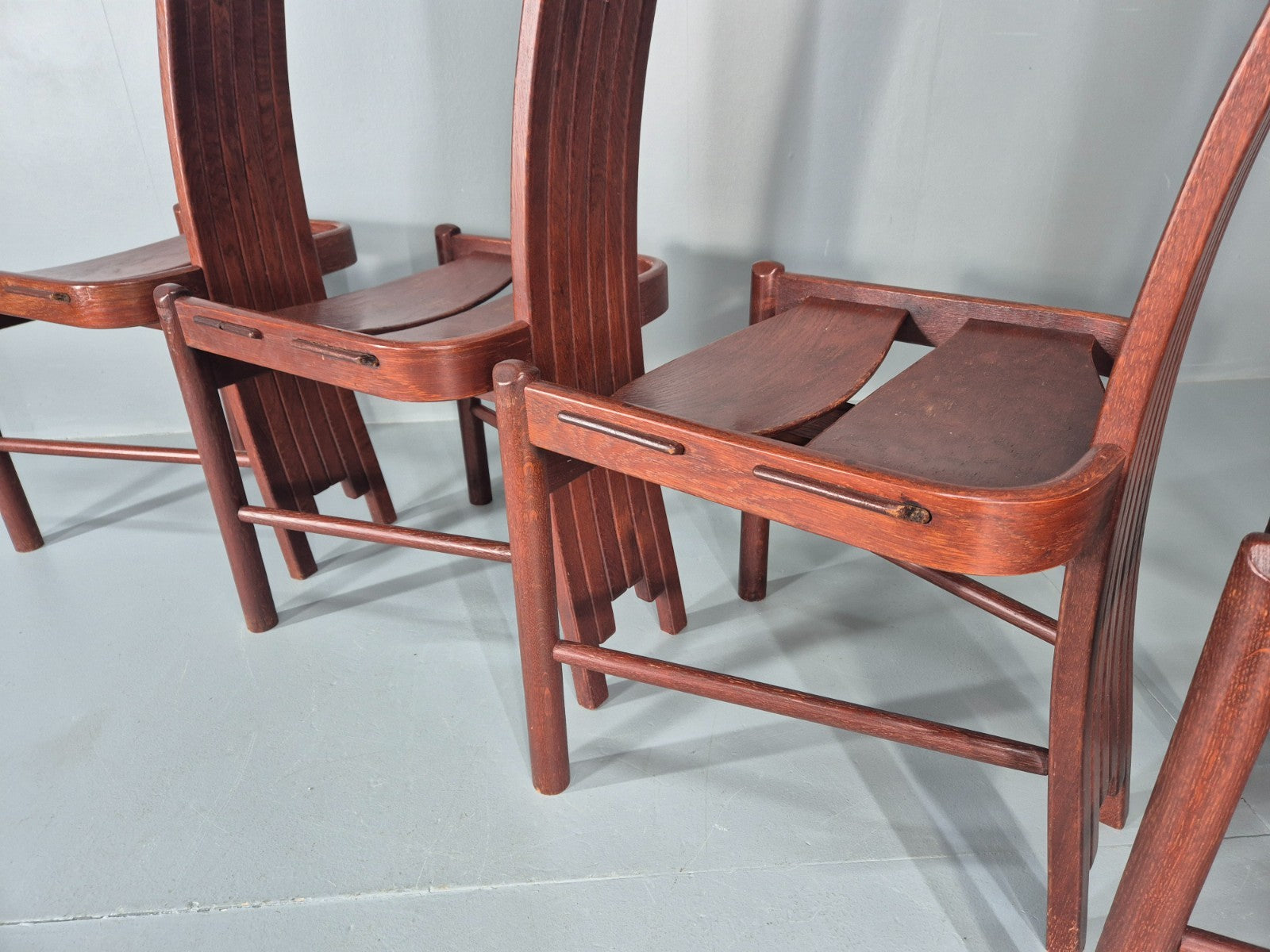 6 1980s Post Modern design Dining Chairs Allmilmo Retro Brutalist EB11000 VDIN8