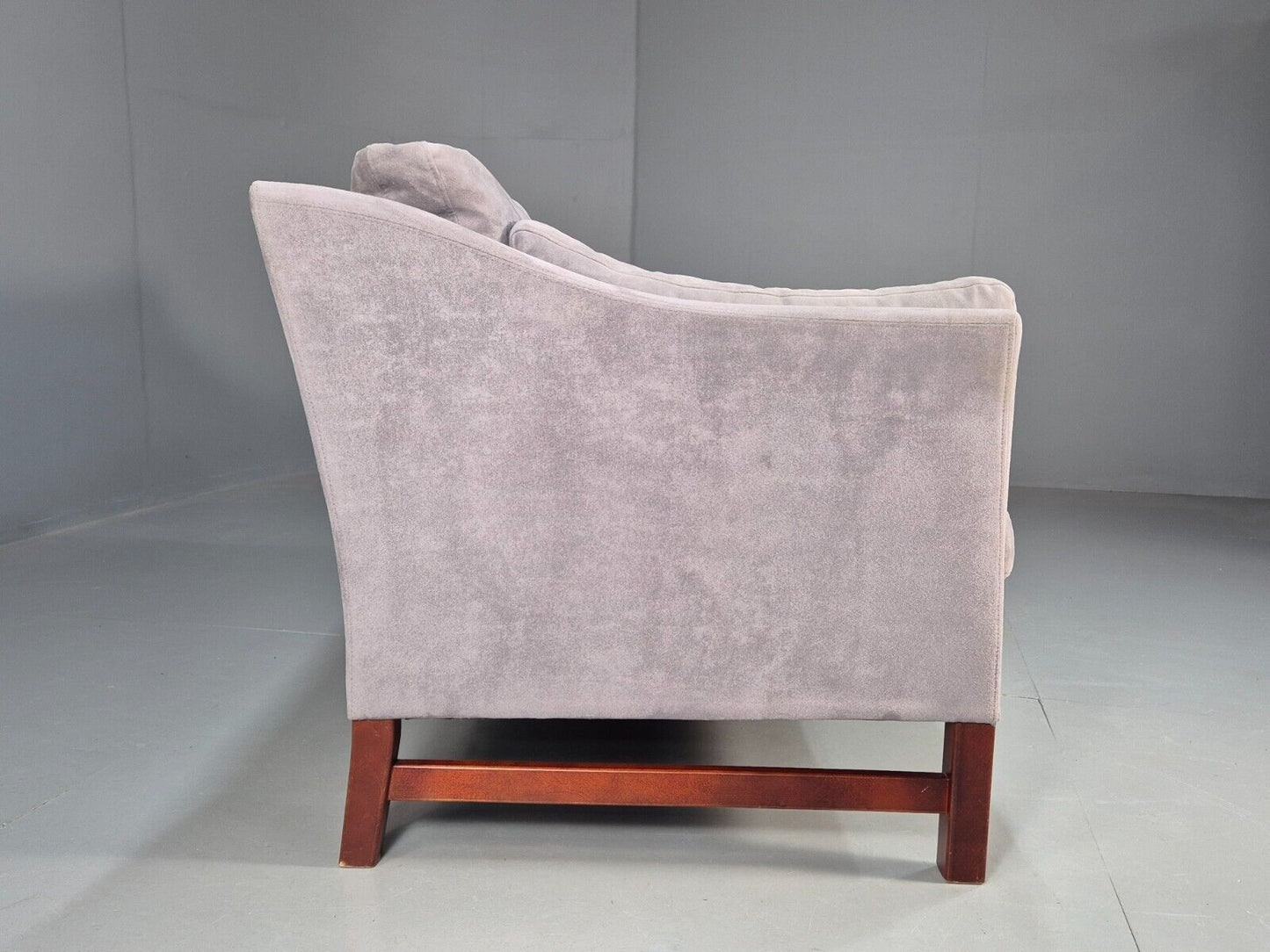 Vintage Danish 2 Seat Sofa Lilac Faux Suede 1980s Retro MCM EB3236 M2SS - UKDK FURNITURE