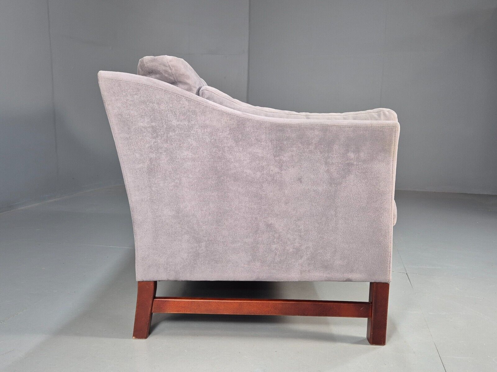 Vintage Danish 2 Seat Sofa Lilac Faux Suede 1980s Retro MCM EB3236 M2SS - UKDK FURNITURE