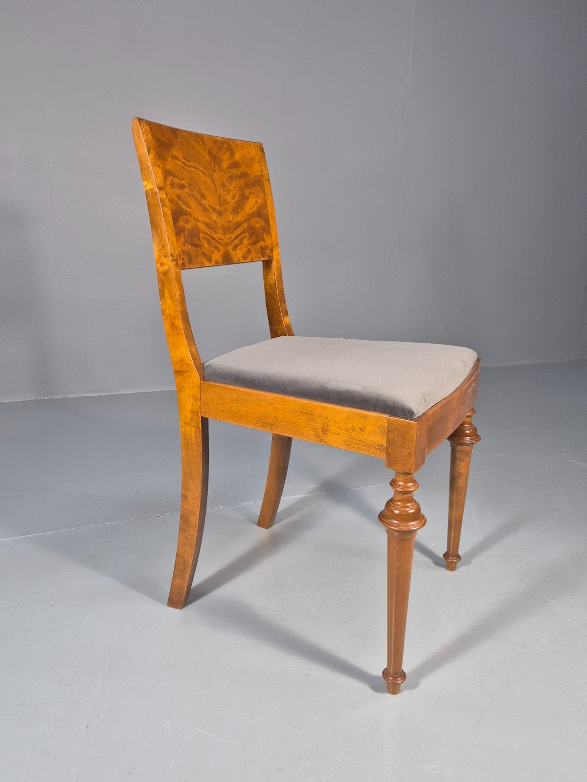 8 Biedermeier Birch Dining Chairs New Upholstery Swedish Design EB10818 VDIN7