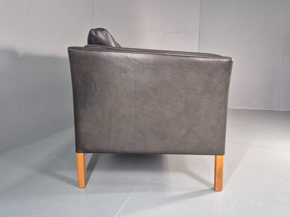 Vintage Danish Two Seater Leather Sofa Quality Feather Filled Retro EB11635 M2SS10