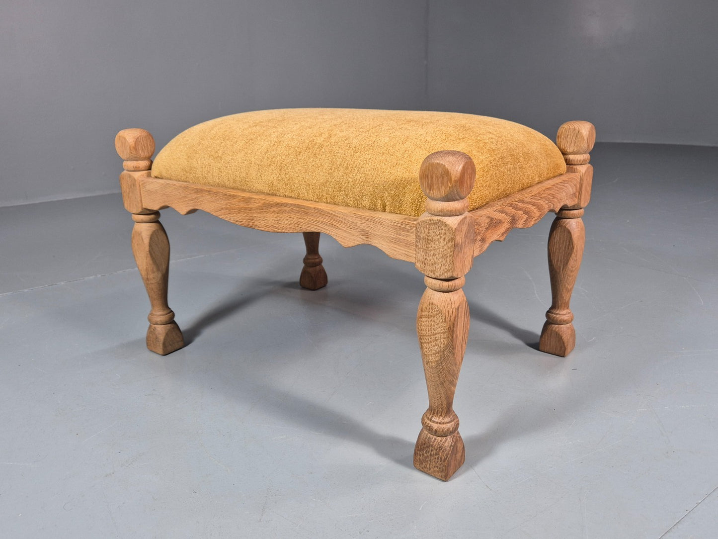 Henning Kjearnulf Style Footstool 1970s Retro Danish Oak EB10983 MFOO2