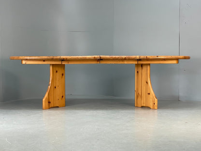 Chunky Pine Dining Table Extending Vintage Danish Retro 1990s EB10858 MWOO15