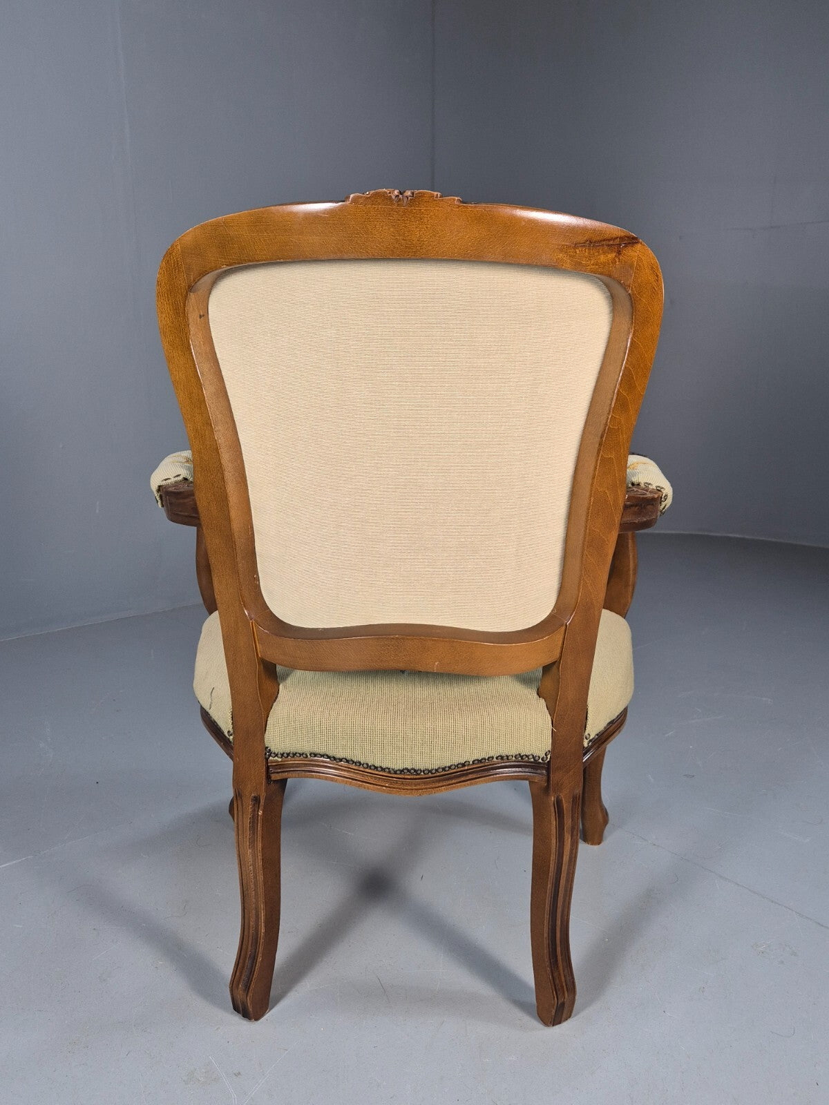 Vintage Rococo Fauteuil Floral Tapestry Carved Frame Danish 1960s EB9554 VCAR - UKDK FURNITURE