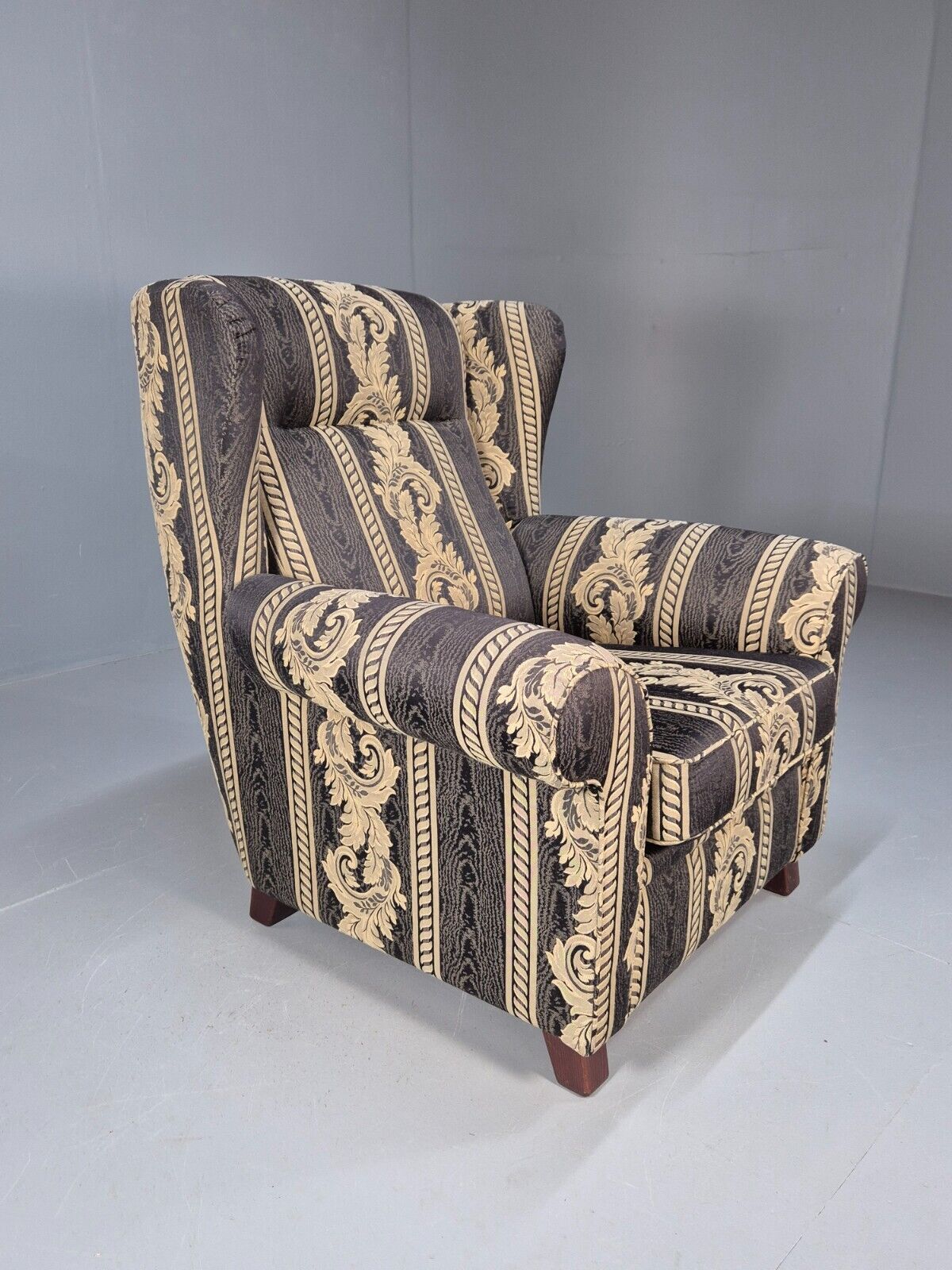 Vintage Danish Lounge Chair Classical Blue Upholstery Retro 1980s EB8990 VCLO - UKDK FURNITURE