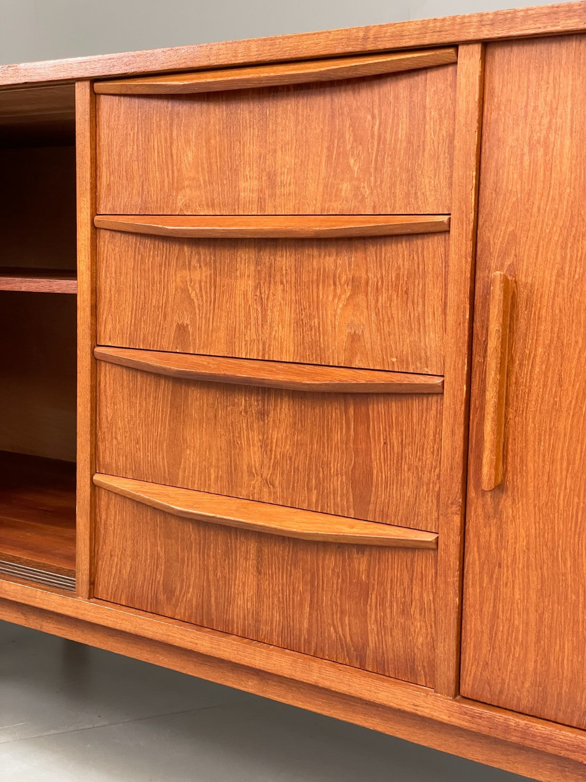 Vintage Teak Sideboard 1960s Midcentury Drawers Shelving Storage EB10945 MWOO4