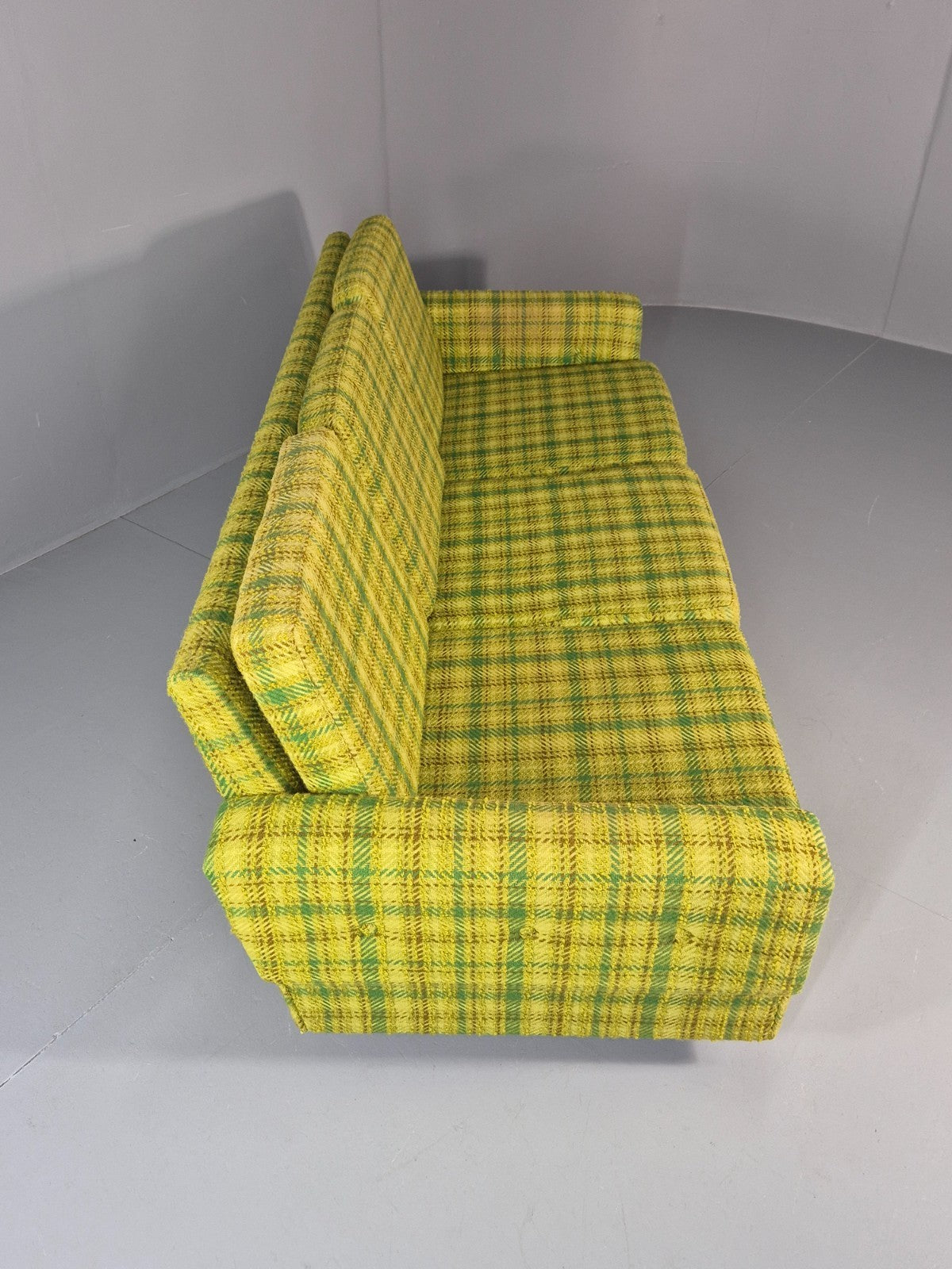 1970s Three Seater Sofa Vintage Danish Green Tones Wool Retro MCM  EB11350 M3SS13