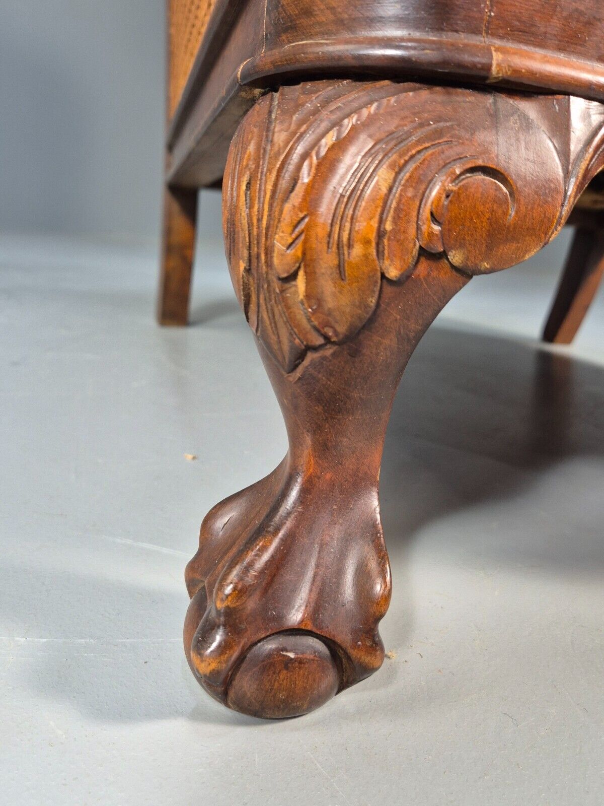 Antique Danish Lounge Chair Bergere Sides Ball and Claw Legs 1920s EB8972 VCLO - UKDK FURNITURE