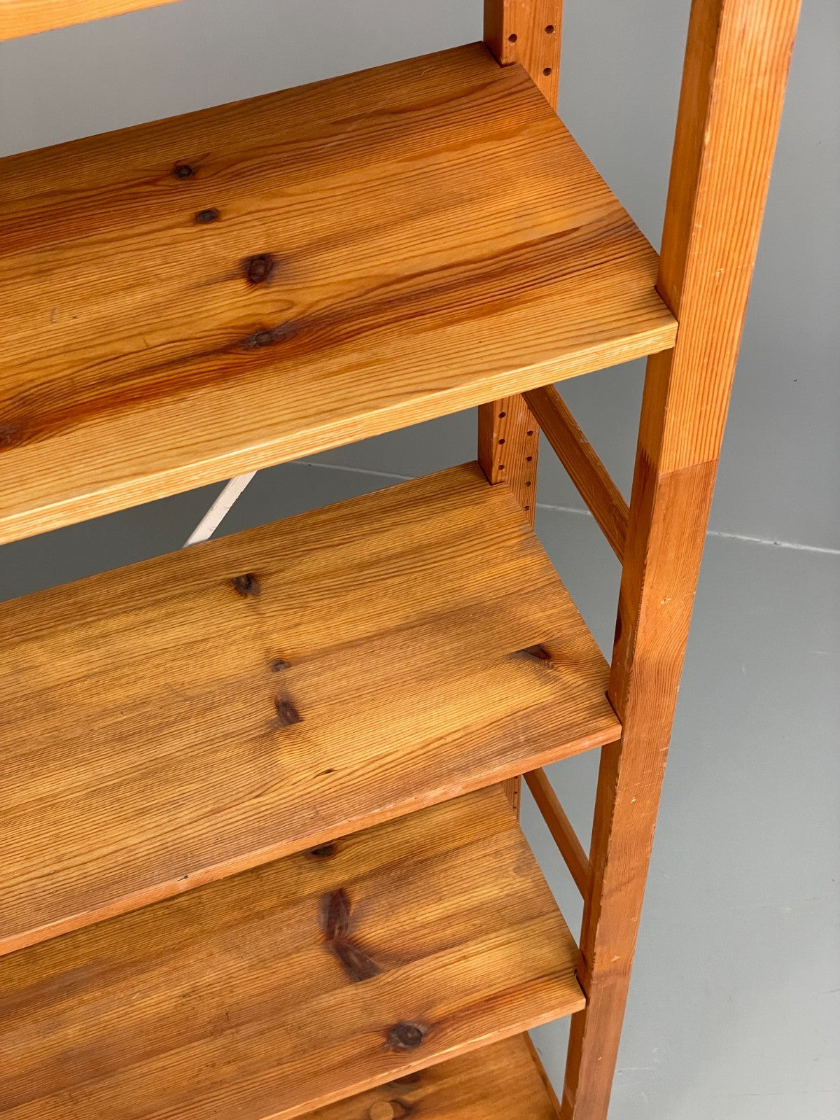 Pine Open Shelving Unit Adjustable Retro Scandi Solid EB11782 MWOO7