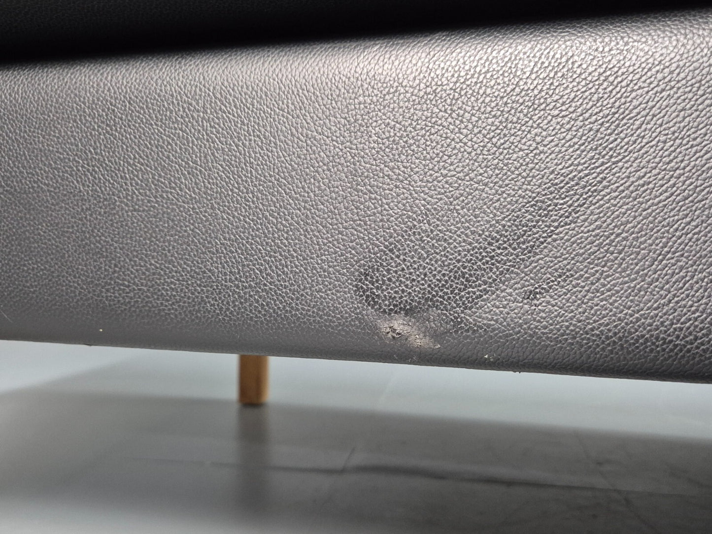 Vintage Danish Black Leather 3 Seat Sofa Retro MCM Style EB9062 M3SS - UKDK FURNITURE