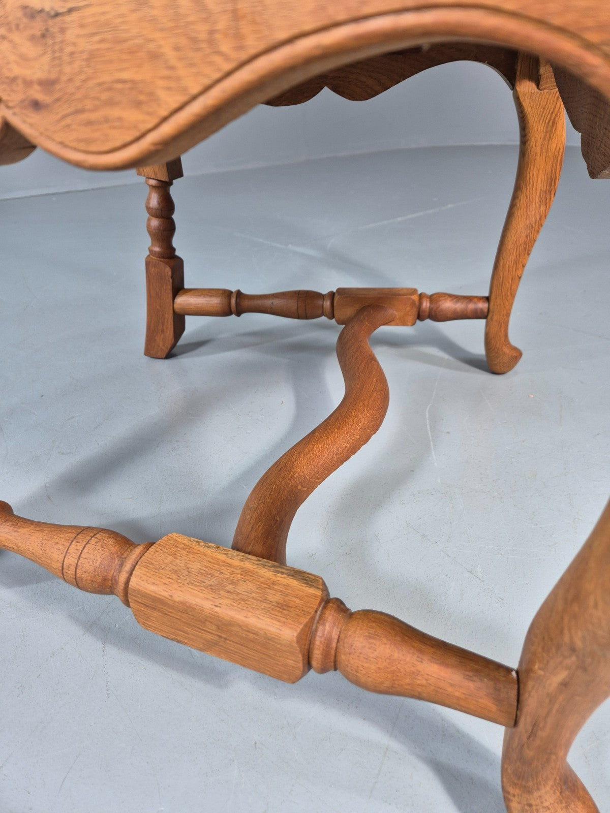 Antique Rococo Revival Oak Chair Danish 1880 Splat Back Shell Motif EB10887 VDIN14