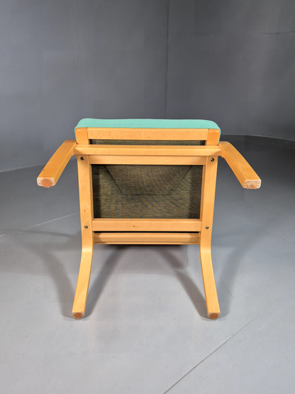 Vintage Danish Lounge Chair Mint Wool Bentwood 1980s Retro EB7352 MBEN4