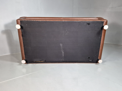 2 Seat Sofa Vintage Danish Brown Leather Thams Retro 1970s MCM EB7289 M2SS6